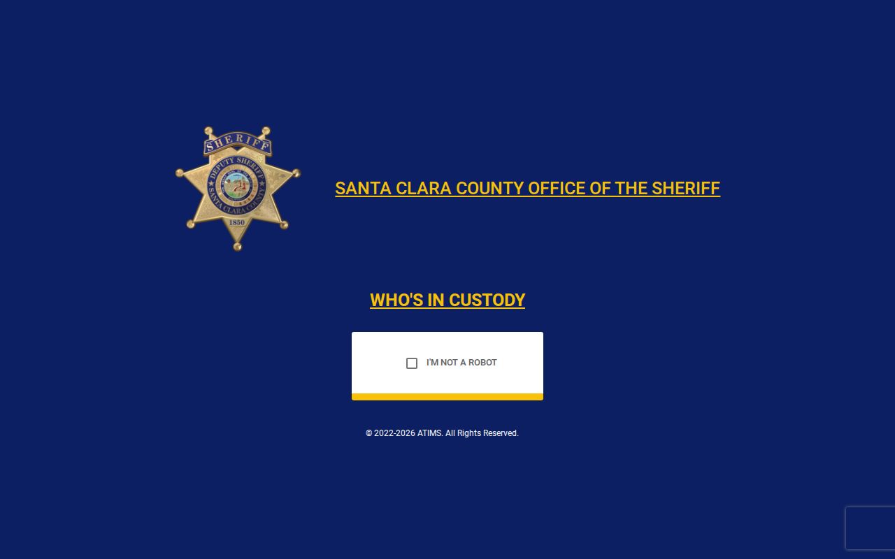 Morgan Hill resident lookup view of the Santa Clara County inmate finder